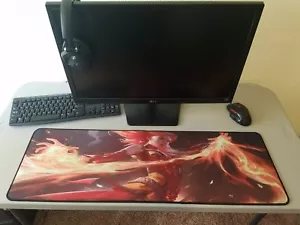 Gaming Mouse Keyboard Pad TI8 Dota 2 Locked Edges 90x30 Lina Chandra Playmat - Picture 1 of 5