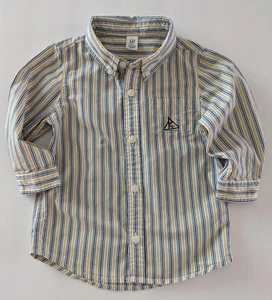 BABY GAP Boys Size 18-24 M SHIRT Cotton Long Sleeve Stripe Yellow Blue NAUTICAL - Picture 1 of 7