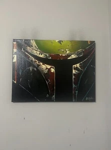 Boba Fett Star Wars  18" x 24" Pop Art Painting Chris Cargill - Picture 1 of 9