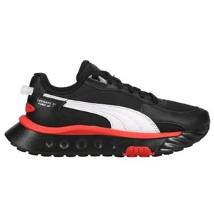 Puma Wild Rider Route Lace Up Youth Boys Black Sneakers Casual Shoes 38516401