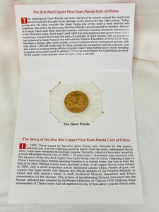 China 1993 Copper 5 Yuan Panda Coin- Fleetwood Red Presentation Pack - Picture 1 of 6