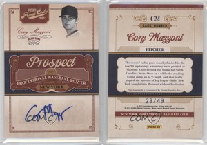 2011 Playoff Prime Cuts Prospect Signatures Century Gold /49 Cory Mazzoni Auto