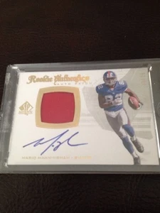 2008 Sp Authentic Rookie Mario Manningham Auto Patch /25 Giants Rare - Picture 1 of 3