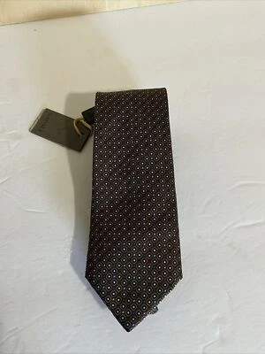 Corbata estrecha de seda Canali estampados geométricos marrón nueva con etiquetas Foto 1 de 4