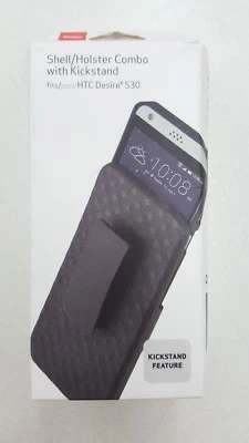 Case for HTC Desire 530 Verizon Shell Holster Combo Kickstand Cover Black - Image 1 of 3