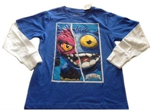 Skylanders Giants ☆ Boys' Pop Fizz Split Face Long Sleeve T-Shirt ☆ Size 4/5 - Picture 1 of 2