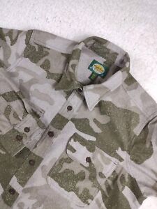 Cabelas Men's XL Soft Fleece Flannel Shirt Button Down Green Camouflage 