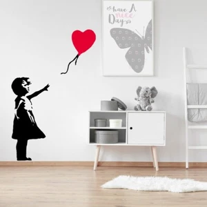 Banksy Girl Heart Balloon Wall Sticker Vinyl Decal Always Hope Street Art Mural - Picture 1 of 10