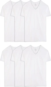 Fruit of the Loom Men'S Eversoft Cotton Stay Tucked V-Neck T-Shirt - Picture 1 of 12