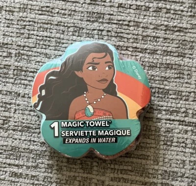Toalla mágica Disney Princess Moana 11,5”X11,5” 100 % algodón Foto 1 de 2