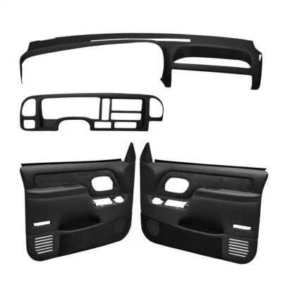 Kit de cubierta de tablero de panel de puerta negro Coverlay 18-695C59F para camionetas Chevy GMC 95-96 Foto 1 de 4