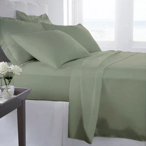 1200 Thread Count TC 100% Egyptian Cotton DUVET Set FULL / QUEEN Sage Solid - Picture 1 of 1