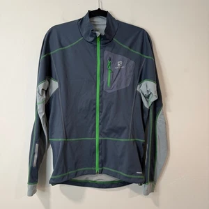 Salomon Men's Equipe Softshell Jacket Full Zip Cycling Outdoor Hiking Blue Large - Picture 1 of 8