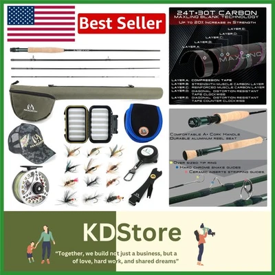 Kit completo de pesca con mosca extrema con estuche protector: perfecto para la pesca de truchas Foto 1 de 4