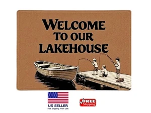 WILLKOMMEN IN UNSEREM LAKEHOUSE Tisch-Tischset XLarge rutschfest 4 Stück versandkostenfrei - Bild 1 von 3