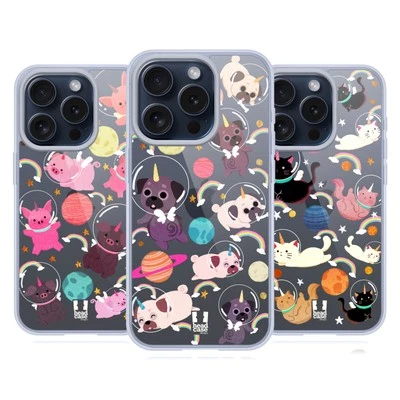 FUNDA Y FONDO DE PANTALLA DE GEL HEAD CASE DESIGNS UNICORNIOS ESPACIALES PARA TELÉFONOS APPLE iPHONE Foto 1 de 4