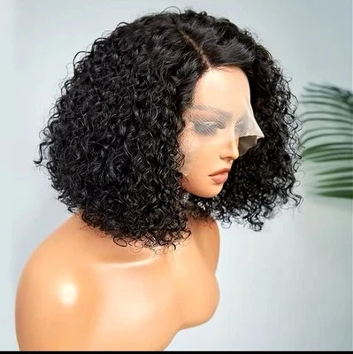 Peluca Bob 4x4 Poner y Go Sin Pegamento Cabello Humano Rizado Para Mujeres Rizado Encaje Rizado Foto 1 de 4
