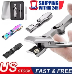 For Thick Nail Clipper With Catcher Heavy Duty Toenail Clippers Stainless US - Picture 1 of 26