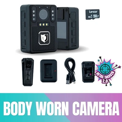 Cámara corporal 4K con grabación de audio y video - Cámara desgastada por cuerpo de policía Foto 1 de 4