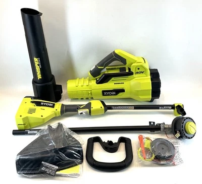 Ryobi 40V 15 in String Trimmer & 550 CFM Blower Kit Tool Only Model RY40950VNM - Image 1 of 4