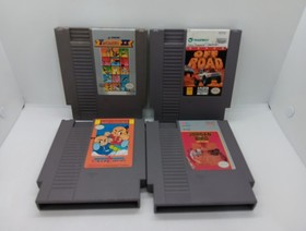 NES Nintendo 4 Game Lot. Tested. Off Road, Track & Field 2,Kung Fu,Jordan V Bird