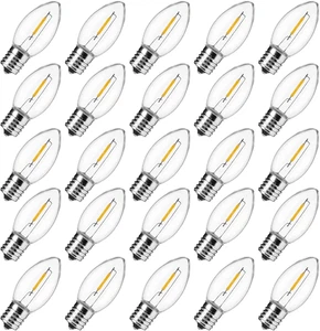 Brightown 25 Pack C9 LED Christmas Light Bulbs, Warm White Plastic C9 Shatter... - Picture 1 of 11