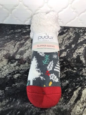 Pudus Lifestyle Slipper Socks Mistletoe New - Image 1 of 4