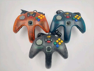 Set Of 3 Nintendo N64 Controllers Mad Catz Control Pad w/ Turbo (999999) - Image 1 of 4