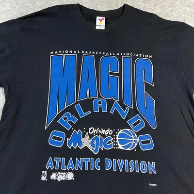 Винтажная мужская футболка 90-х Orlando Magic NBA Big Graphic Artex размер XL BLack одинарный шов - Изображение 1 из 4