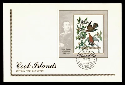 DR WHO 1985 COOK ISLANDS FDC AUDUBON BIRD S/S $5,30 M56665 Foto 1 de 2