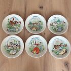 French vintage porcelain set of cheese plates