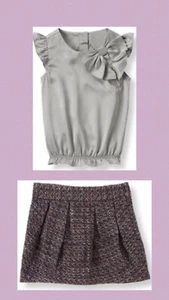 NWOT Girls 4 Janie & Jack “SAPPHIRE SWEET” Silver metallic 2pc SKIRT & TOP Set - Picture 1 of 4