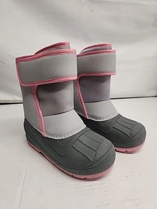 Toddler Girls Lenny Winter Boots Gray Pink Cat & Jack SIZE 12 - Picture 1 of 7