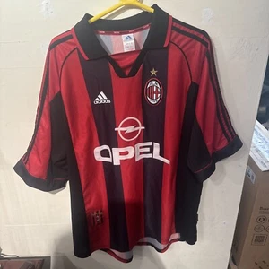 VINTAGE AC MILAN ITALY 1998/2000 HOME FOOTBALL SHIRT JERSEY XL ADIDAS - Picture 1 of 13