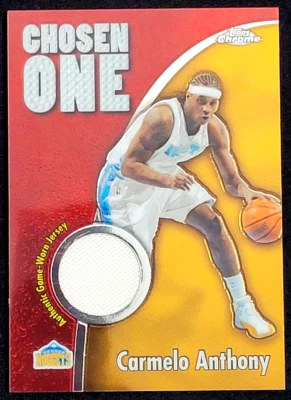 2005-06 TOPPS CHROME CARMELO ANTHONY CHOSEN ONE GAME USED JSY #D/400 - Image 1 of 2