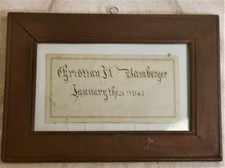 Great Pennsylvania Fraktur Book Plate 1863 Christian Hamberger