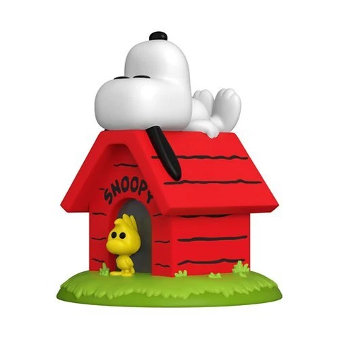Funko Pop! Peanuts #856 Snoopy & Woodstock with Doghouse & Protector Cover