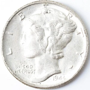 Moneda de 10 centavos de plata de 10 centavos Mercury de Estados Unidos 1944-P - Imagen 1 de 2