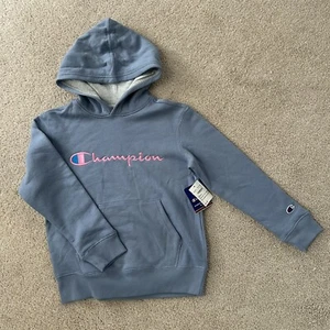 Youth small (8) champion pullover hoodie nwt blue & pink - Picture 1 of 7