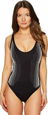 Traje de baño de una pieza negro La Perla 253257 para mujer con perlas laterales de otoño talla 34 Foto 1 de 3