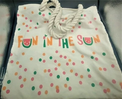 Bolso de Mano Fun In The Sun Rope Blanco Con Sandías y Salpicaduras Nuevo Con Etiquetas Foto 1 de 4