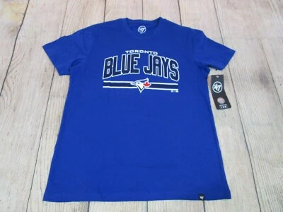 BRAND NEW '47 Brand Toronto Blue Jays Blue Black Spellout Logo T-Shirt Men's - Image 1 of 4