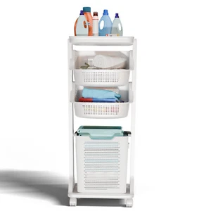 Laundry Sorter Laundry Basket Hamper 3 Section with Heavy Duty Rolling Wheels - Picture 1 of 15