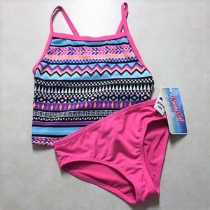 Candy Girl Multi Color Geometric Print Tankini Bathing Suit Set Childs XS NWT - Picture 1 of 5