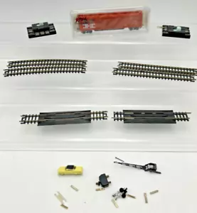 Lot of N Scale Train Tracks Atlas 50' Box Car, Turnouts, Switch Controls Accs. - Picture 1 of 6