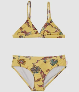 $60 Seafolly Girl's Yellow Paisley Two Piece Trikini Set Swimwear Sz AUS14 US10 - Picture 1 of 1