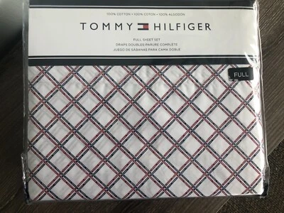 TOMMY HILFIGER FULL SHEET SET- 100% COTTON. Retail Price: $82.00 - Image 1 of 4