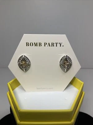 Bomb Party Starlight Dreams Light Colorado Topacio Rodio Pendientes Pierced Foto 1 de 4