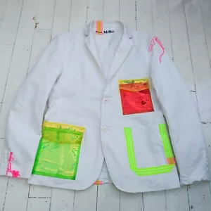 PAUL McNEIL Customised JACKET Size L - 42 Chest - OUTRAGEOUSLY COOL NEON PUNK - Picture 1 of 23