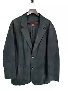 Danier Carbon Black Luxurious Leather Blazer Coat Jacket Men's Sz XL - Picture 1 of 21
